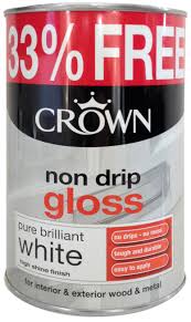Crown Non drip gloss Pure Brilliant White 1L