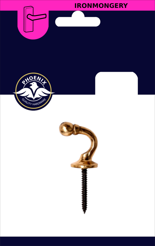Tie Back Brs Hook Ball End Pair
