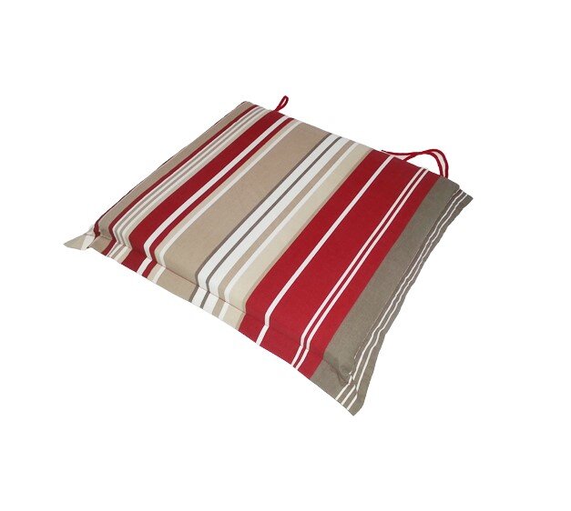 Garden Collection 2 Seat Pads 5Cm Valance Red Stripe