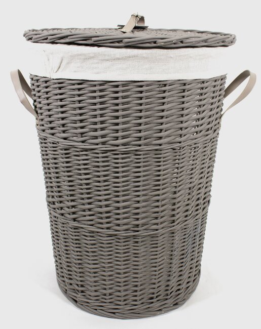 Round Hamper With Liner and Lid Large