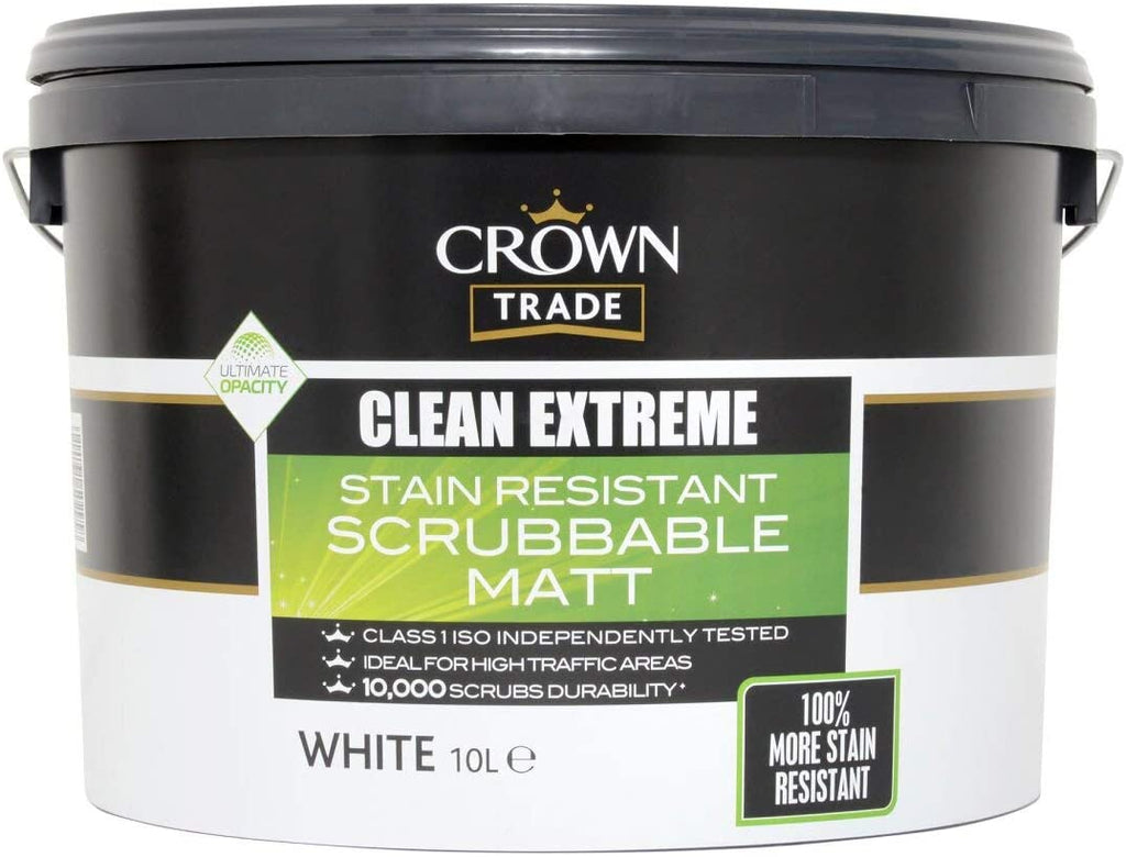 Crown Trade Clean Extreme Scrubbable Matt White 10L