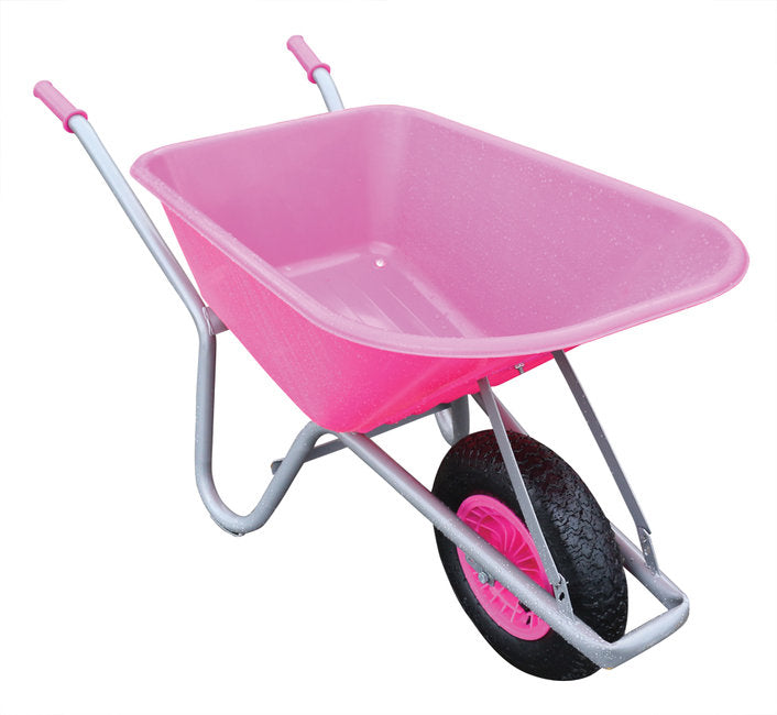 Pink PVC Garden Wheelbarrow - 65Lt